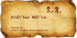 Kléber Nóra névjegykártya